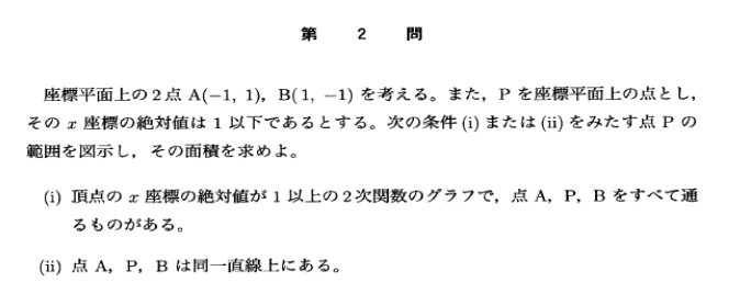 ２０１５年 東大文系数学 第２問 ２次関数の存在条件 解の配置 １次方程式の存在条件 領域図示 オンライン受講 東大に 完全 特化 東大合格 敬天塾