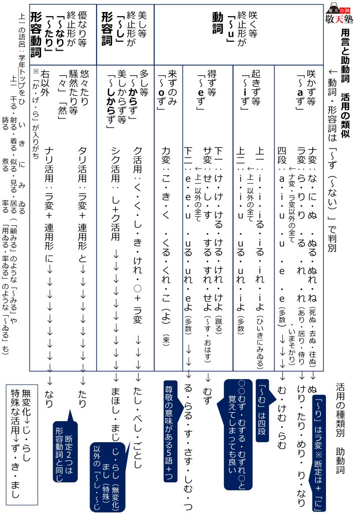 無料公開】古文：助動詞の活用の覚え方～暗記が苦手なら工夫で乗り切ろう！～ | 日本で唯一の東大文系「完全」特化 オンライン 東大合格 敬天塾