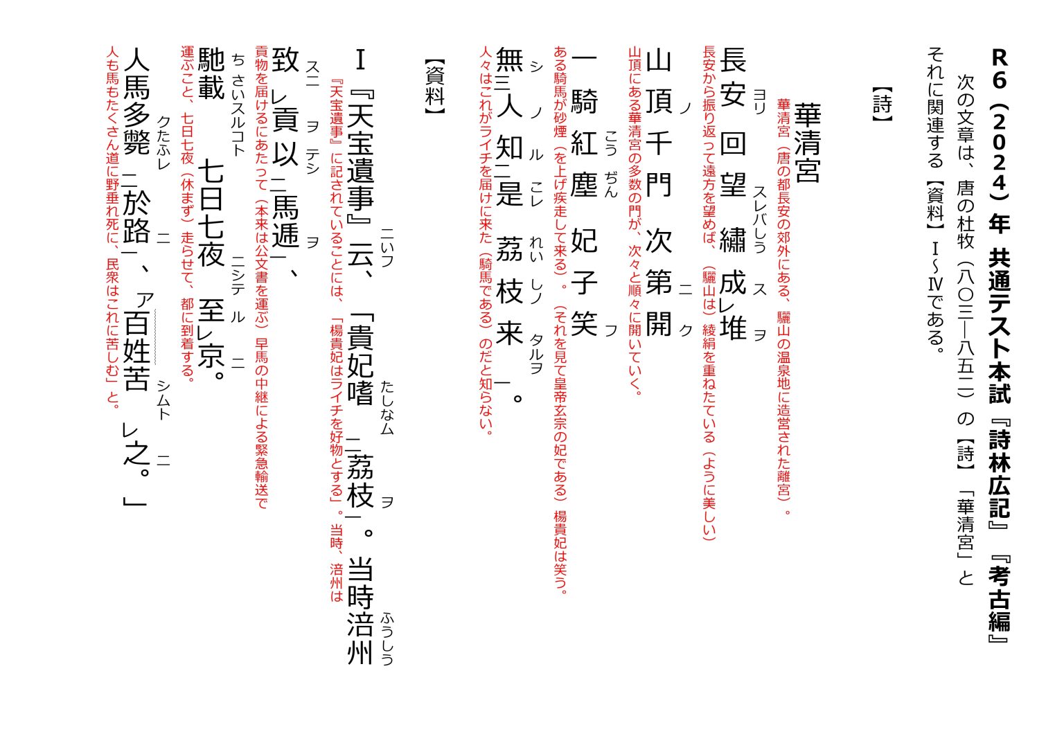 2024年(令和6年) 共通テスト本試 国語第4問 漢文『詩林広記』 『考古編』現代語訳 | 日本で唯一の東大文系「完全」特化 オンライン ...