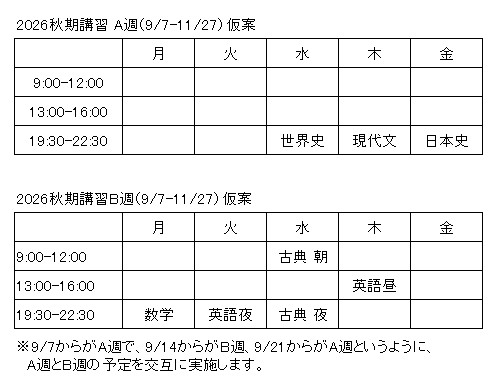 受付終了【秋期講習ゼミ】 | 日本で唯一の東大文系「完全」特化